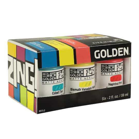 Golden&#xAE; SoFlat Matte Zing Colors Acrylic Paint Set